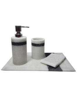 Black and White Marble Bath Set