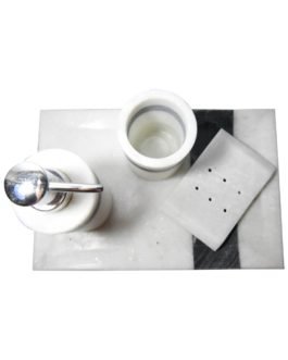 Black and White Marble Bath Set