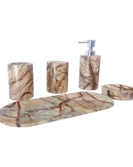 Forest Brown Sand-Stone Bathroom Set