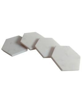 Hexagon White Marble Coasters