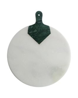 White Marble With Green Marble Inlay Chopping Board
