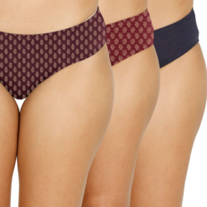 Lavos Organic Bamboo Printed Bikini for Women – Inner Elastic (Pack of 3)