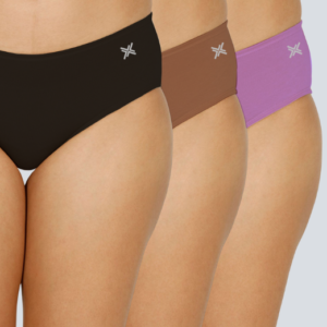 Organic Bamboo Inner elastic Mid waist Hipster for Women- (Pack of 3)